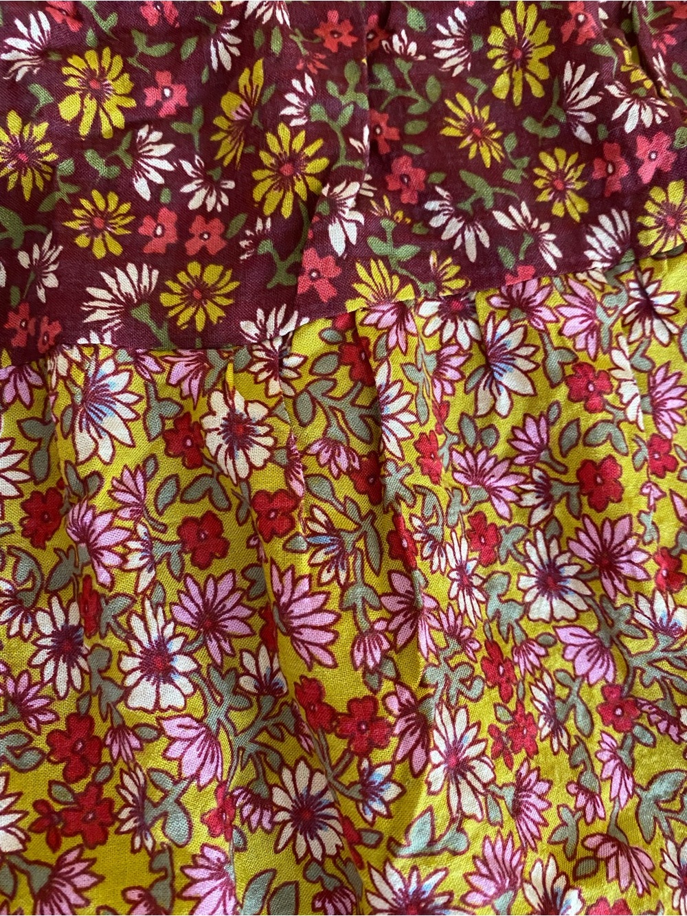 NATURAL LIFE Floral Tiered Maxi Skirt in Rust and Burgundy - Picture 9 of 9